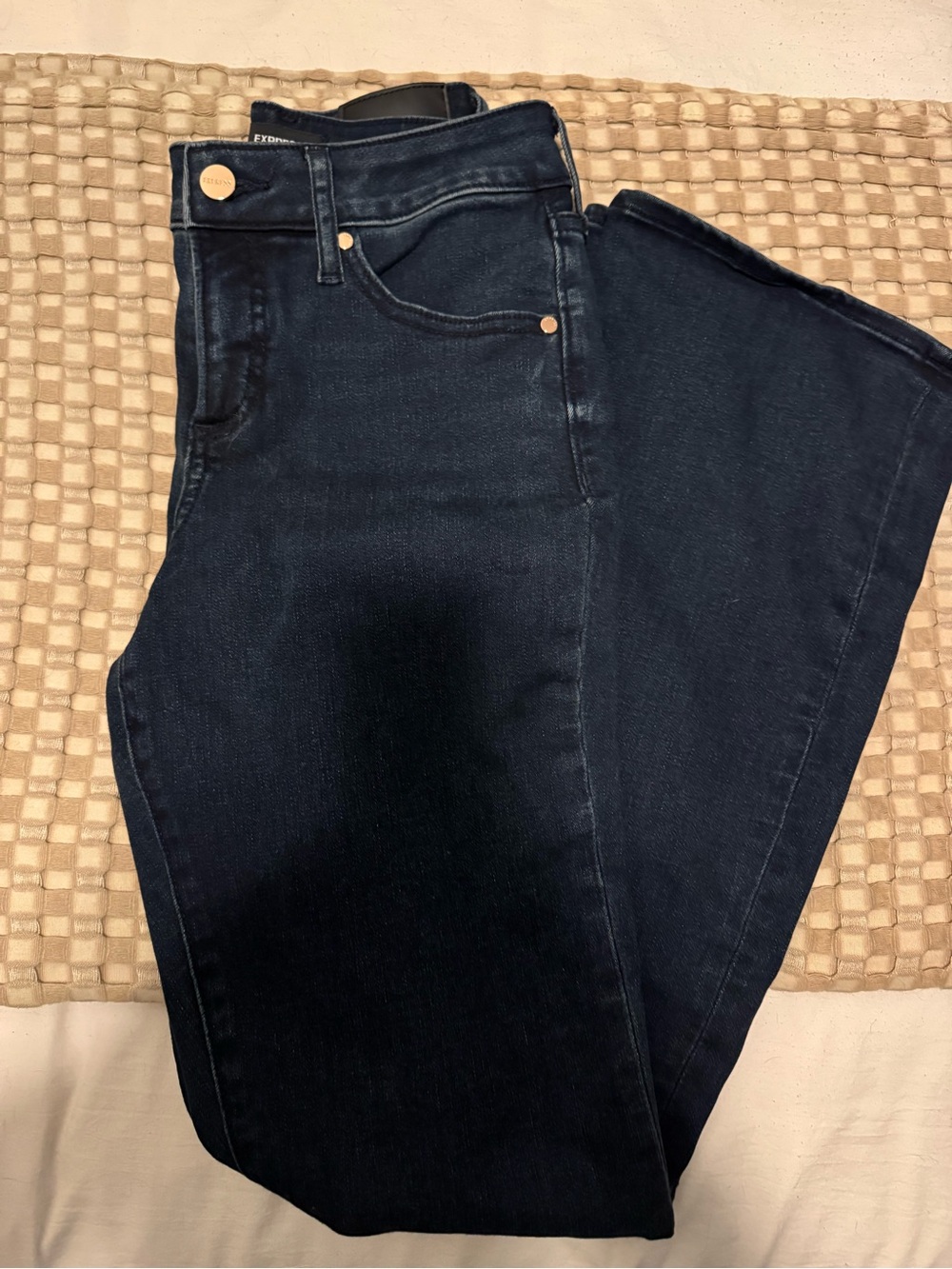 Express Dark Blue Mid-Rise Women's Curvy Boot Jeans Size 2R